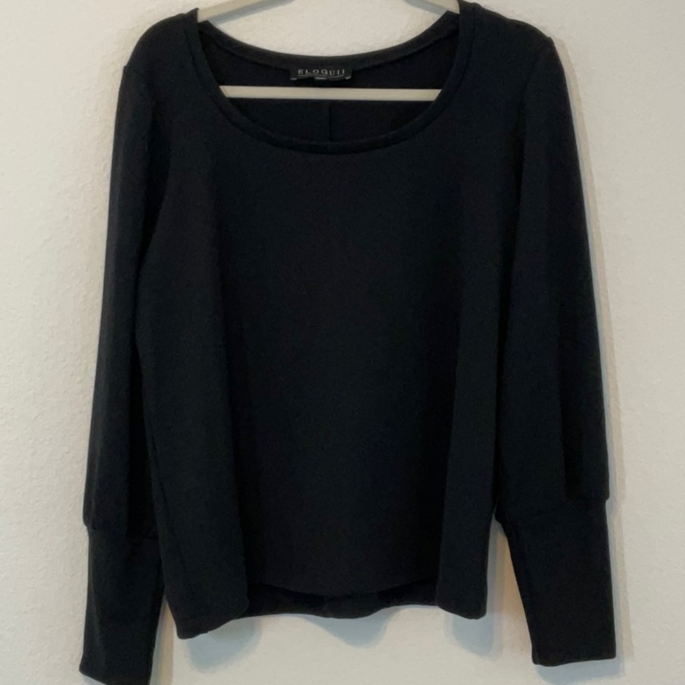 Eloquii Long Sleeve Top Black 14/16